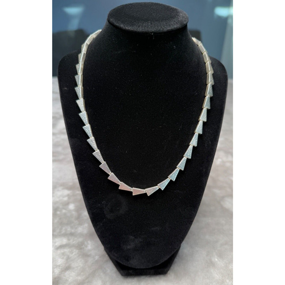 Kendra Scott Leon Collar Statement Necklace Silver Tone Adjustable 16-19" - Picture 1 of 5